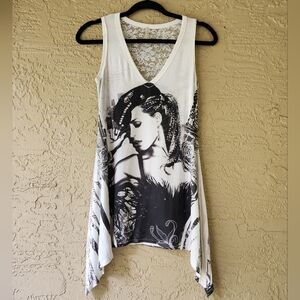 Monochrome Bling Tank Top Blouse